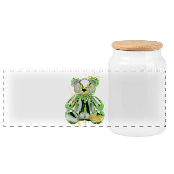 Graffiti Teddybär Rebellion Urban Art - Panorama Keksdose mit Holzdeckel - Weiß - Vorne