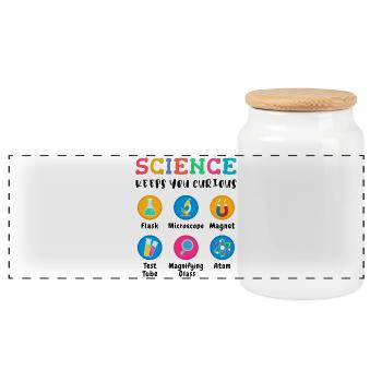 La science suscite la curiosité - Boîte à biscuits avec couvercle en bois - blanc - Devant
