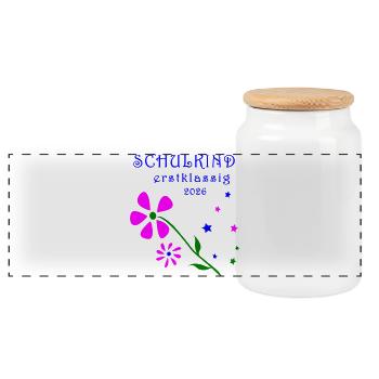 Élève de première classe - Boîte à biscuits avec couvercle en bois - blanc - Devant