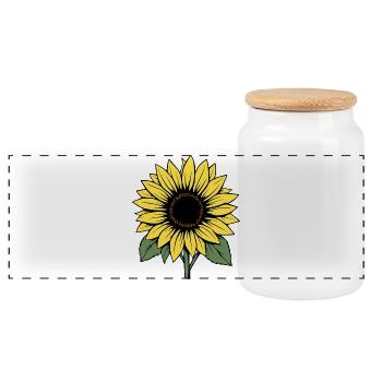 Fleur Fleur Jaune Fleurs Fleur Tournesol Fleur - Boîte à biscuits avec couvercle en bois - blanc - Devant