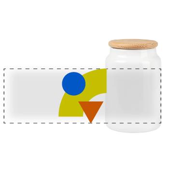 Geometric color constellation - Panoramic Cookie Jar with Wooden Lid - white - Front