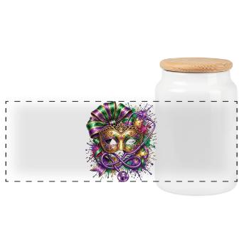 Masque de l’infirmière docteur du Mardi Gras - Boîte à biscuits avec couvercle en bois - blanc - Devant