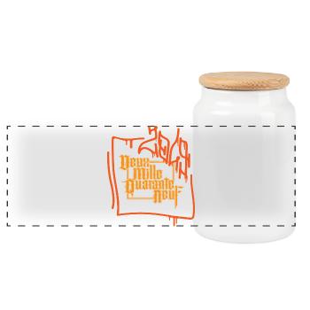 logo2049 - Panorama Keksdose mit Holzdeckel - Weiß - Vorne