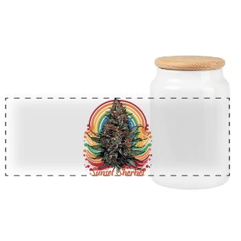Sunset Sherbet - Panorama Keksdose mit Holzdeckel - Weiß - Vorne