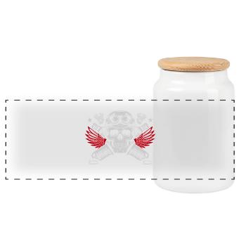 Motard - Mange - Dors - Fais de la moto - Boîte à biscuits avec couvercle en bois - blanc - Devant