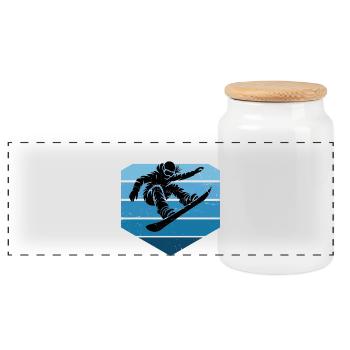 Les snowboardeurs adorent s’habiller pour les femmes - Boîte à biscuits avec couvercle en bois - blanc - Devant