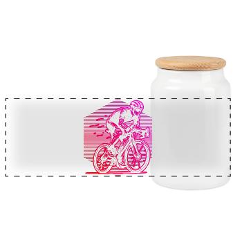 Ein Must Have für echte Rennrad - Panorama Keksdose mit Holzdeckel - Weiß - Vorne