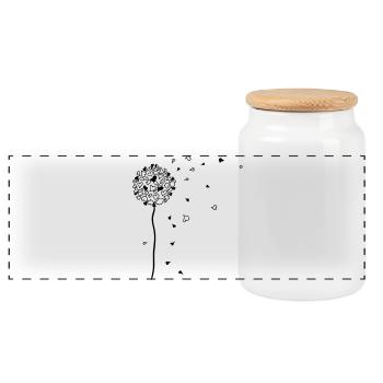 bella AMORElia - The Original by heavenlygoods - Panoramic Cookie Jar with Wooden Lid - white - Front