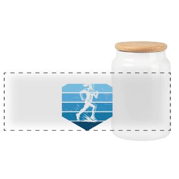 Dessins de course pour votre tenue - Boîte à biscuits avec couvercle en bois - blanc - Devant