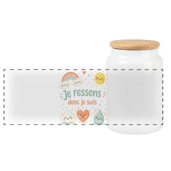 I feel, therefore I am – Children's emotions t-shirt - Panoramic Cookie Jar with Wooden Lid - white - Front