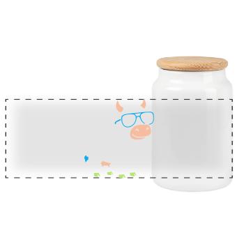 Lunettes de soleil Cool Cow Vector abstrait - Boîte à biscuits avec couvercle en bois - blanc - Devant