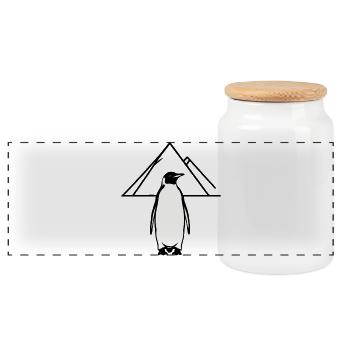 BUT WHY? Penguin - Panoramic Cookie Jar with Wooden Lid - white - Front