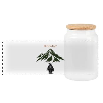 Mais pourquoi? Paysage montagneux - Boîte à biscuits avec couvercle en bois - blanc - Devant