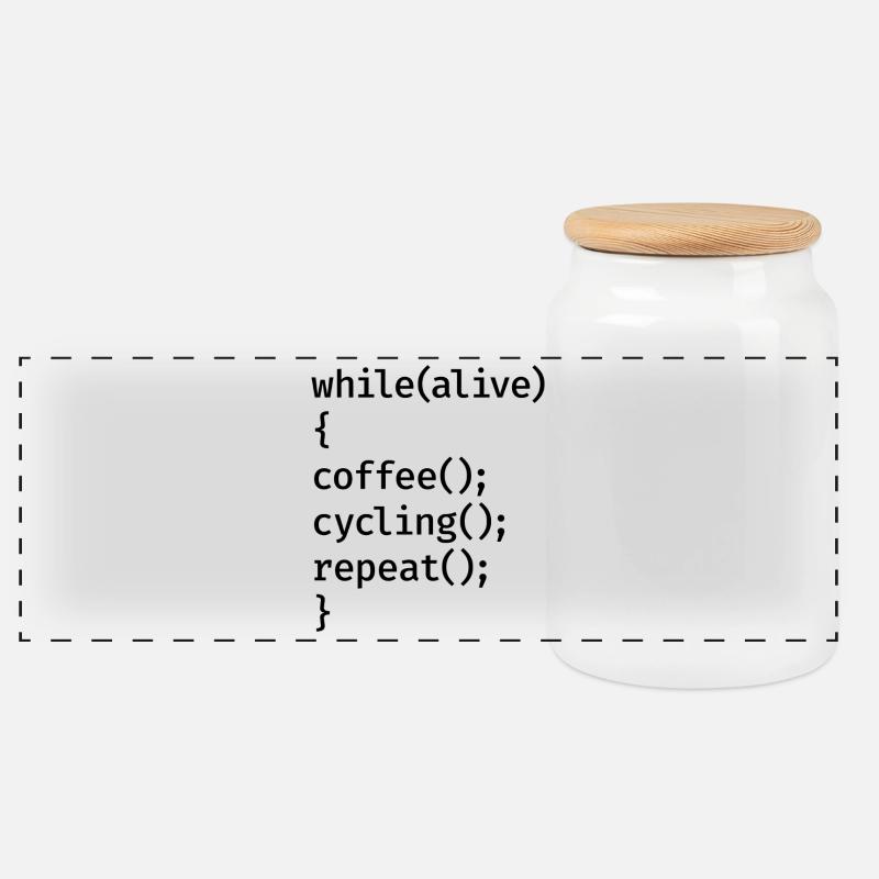 Coding Cycling - Panorama Keksdose mit Holzdeckel - Weiß