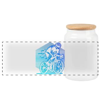 Einfach Roadbike zeitloses Design - Panorama Keksdose mit Holzdeckel - Weiß - Vorne