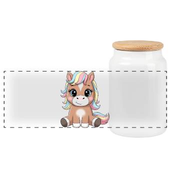 Dessin animé Pastel Pony câlin - Boîte à biscuits avec couvercle en bois - blanc - Devant