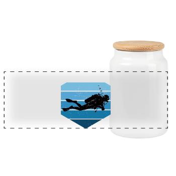 Pure diving focus - Panoramic Cookie Jar with Wooden Lid - white - Front