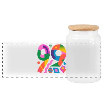 Fête Explosion de Couleur 99 - Boîte à biscuits avec couvercle en bois - blanc - Devant