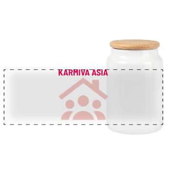 THE CREEPY THING BEHIND THE SAUNA - Panoramic Cookie Jar with Wooden Lid - white - Front