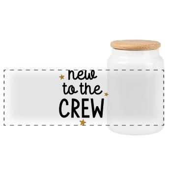 New to the Crew Baby 2026 Gift New Member - Panoramic Cookie Jar with Wooden Lid - white - Front