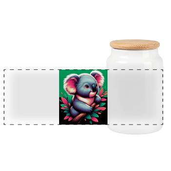 Koala - Boîte à biscuits avec couvercle en bois - blanc - Devant