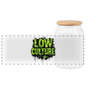 Low Culture Auto Tuning Streetstyle Szene - Panorama Keksdose mit Holzdeckel - Weiß - Vorne