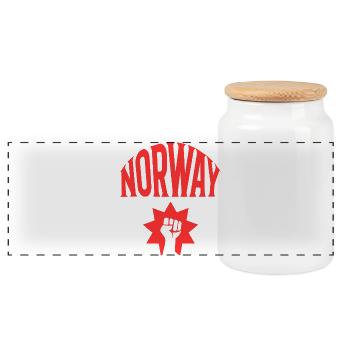 Norway - Panoramic Cookie Jar with Wooden Lid - white - Front