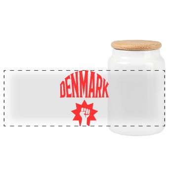 Danemark - Boîte à biscuits avec couvercle en bois - blanc - Devant
