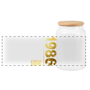 Edition limitée 1986 - Boîte à biscuits avec couvercle en bois - blanc - Devant