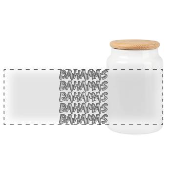 Bahamas as Diving - Panoramic Cookie Jar with Wooden Lid - white - Front