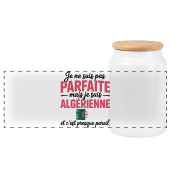 Je ne suis pas parfaite mais je suis Algerienne - Boîte à biscuits avec couvercle en bois - blanc - Devant