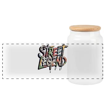 Street Legend Graffiti Style JDM sticker shirt - Panorama Keksdose mit Holzdeckel - Weiß - Vorne