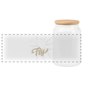 Fans de poulet - Coq - Coq - Diction - Bio - Boîte à biscuits avec couvercle en bois - blanc - Devant