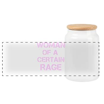 Feministisches Shirt Woman of a Certain Rage - Panorama Keksdose mit Holzdeckel - Weiß - Vorne