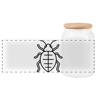 puceron - Boîte à biscuits avec couvercle en bois - blanc - Devant