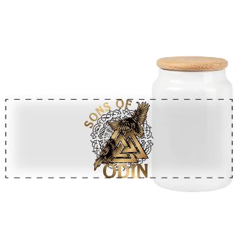 Sons of Odin - Panoramic Cookie Jar with Wooden Lid - white - Front