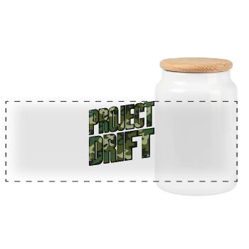 Lettrage Camo Project Drift pour les amateurs de tuning automobile - Boîte à biscuits avec couvercle en bois - blanc - Devant