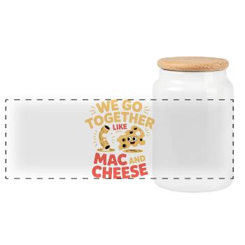 Design du couple de meilleurs amis macaronis au fromage - Boîte à biscuits avec couvercle en bois - blanc - Devant