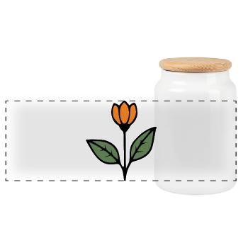 Idée cadeau fleur Tulipe Fleurs Fleurs Maman - Boîte à biscuits avec couvercle en bois - blanc - Devant