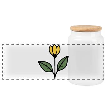 Flower Tulip Flowers Blossom Gift Idea Mother - Panoramic Cookie Jar with Wooden Lid - white - Front