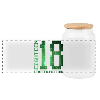 18. Geburtstag Gamer Limited Edition - Panorama Keksdose mit Holzdeckel - Weiß - Vorne