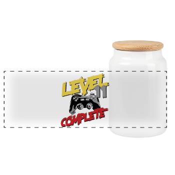 Level Complete Graffiti Controller 11 Jahre bday - Panorama Keksdose mit Holzdeckel - Weiß - Vorne