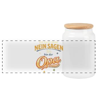 Ich Muss Nicht Nein Sagen | Ich Bin Der Opa - Panorama Keksdose mit Holzdeckel - Weiß - Vorne