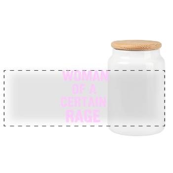 Woman of a Certain Rage Pink Geschenk Frauen - Panorama Keksdose mit Holzdeckel - Weiß - Vorne