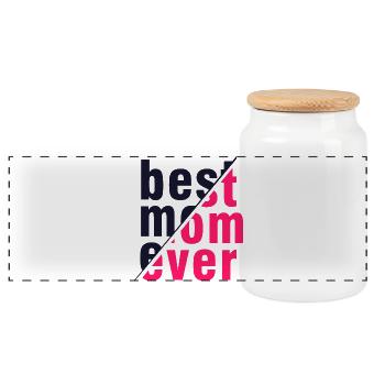 Meilleure chemise de maman – Cadeau pour les mamans - Boîte à biscuits avec couvercle en bois - blanc - Devant