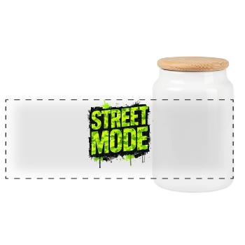 Autocollant de t-shirt JDM pour la scène de la mode de rue - Boîte à biscuits avec couvercle en bois - blanc - Devant