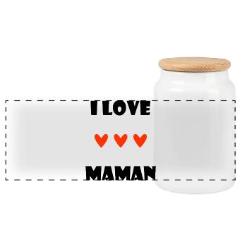 MAMAN. SUPER MAMAN. FÊTE DES MÈRES. COEUR. FÊTE - Boîte à biscuits avec couvercle en bois - blanc - Devant
