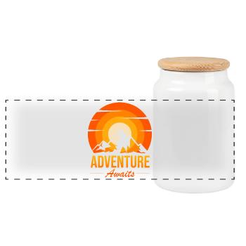 Adventure Awaits Peak Sunset - Panoramic Cookie Jar with Wooden Lid - white - Front