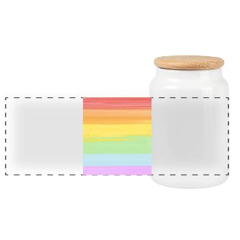 Pastel Rainbow Gradient LGBTQ Pride - Panorama Keksdose mit Holzdeckel - Weiß - Vorne