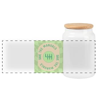 Garde le design des manuels pour les passionnés de voiture - vert - Boîte à biscuits avec couvercle en bois - blanc - Devant